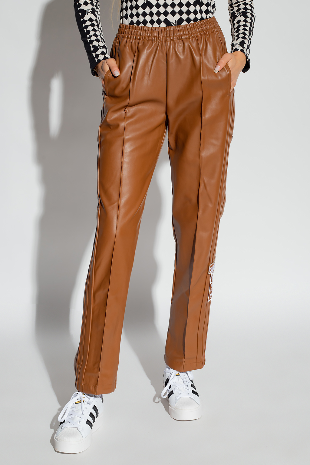 Adidas originals faux leather pants deals